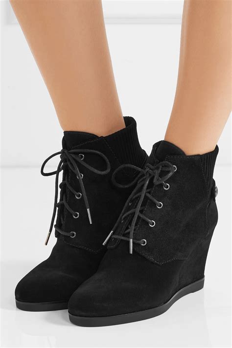 michael kors womens wedge ankle boots|michael kors suede wedge boots.